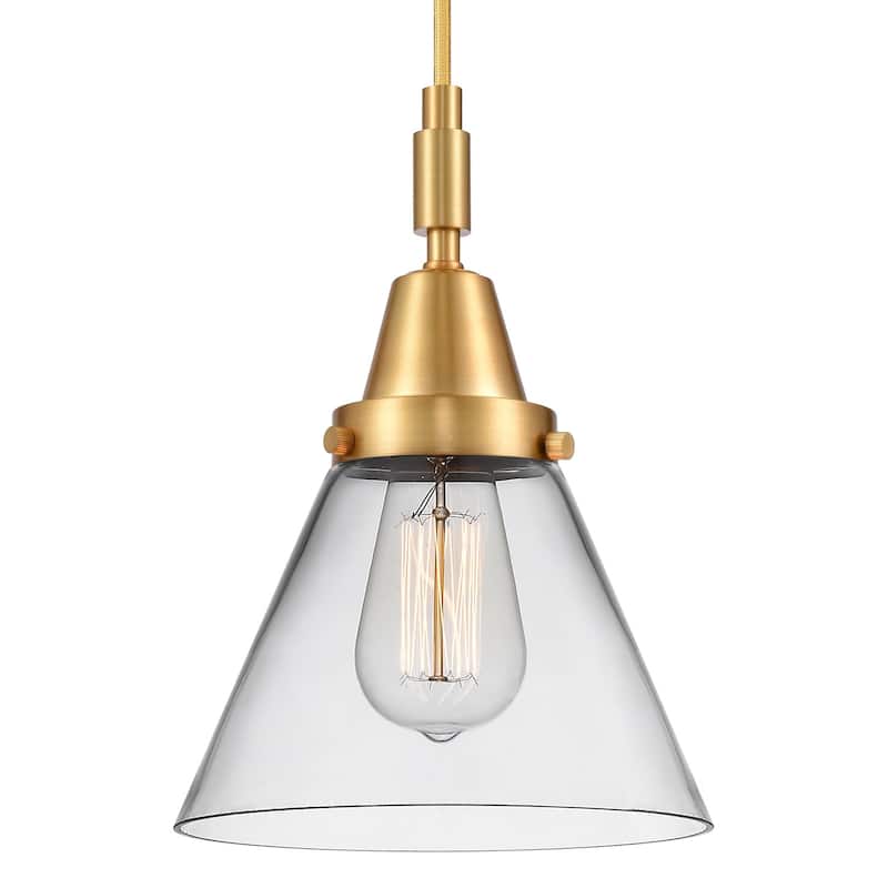 Innovations Lighting 447-1P-G42 Cone 8" Wide Mini Pendant with Clear - Satin Gold