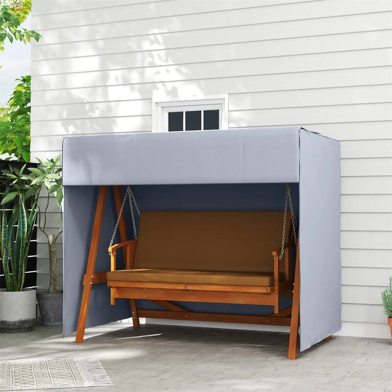 Dark Grey UV Resistant Oxford Cloth Patio Swing Chair Cover Large Outdoor Hammock Protector - 80.75"L x 48.75"W x 64.5"H