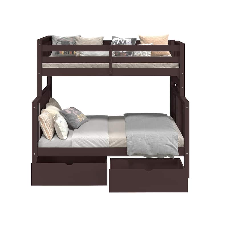 Taylor & Olive Trillium Twin over Full Bunk Bed, 2 Drawers