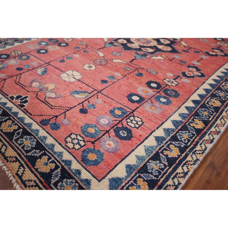 Hamedan Foyer Rug Hand-Knotted Wool Carpet - 4'1" x 6'1"