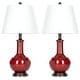 preview thumbnail 6 of 6, SAFAVIEH Lighting 25-inch Carolanne Red Table Lamp (Set of 2) - 14"x14"x23.5"