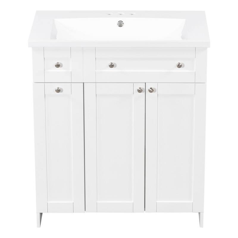 Single Sink 30" Bathroom Vanity with Combo Cabinet and Storage