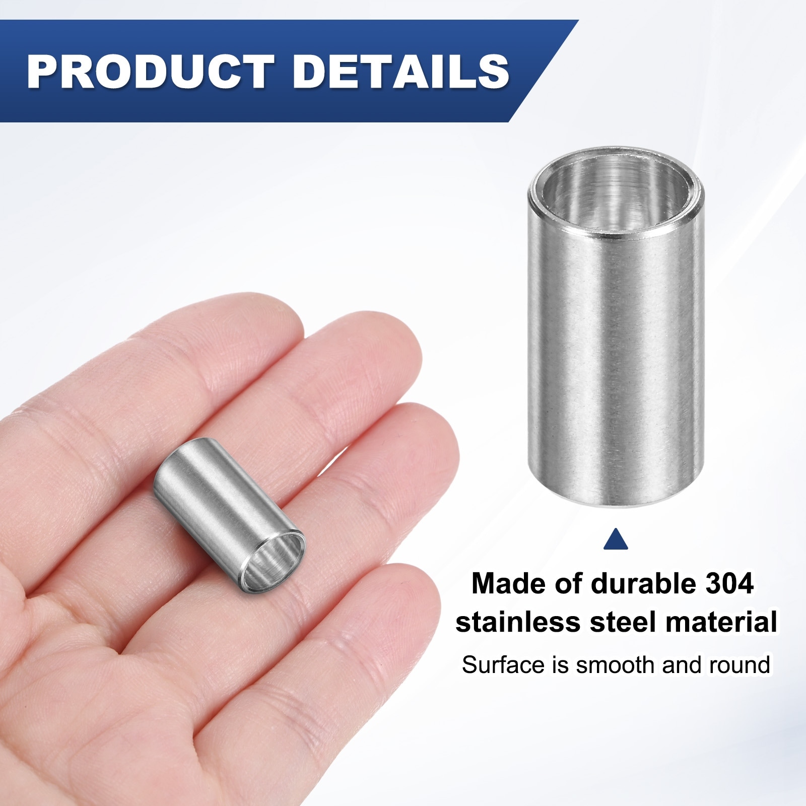 Stainless Steel Spacers Standoff Bushing Plain Finish Round Spacer Stainless Steel for Screws Bolts - Silver