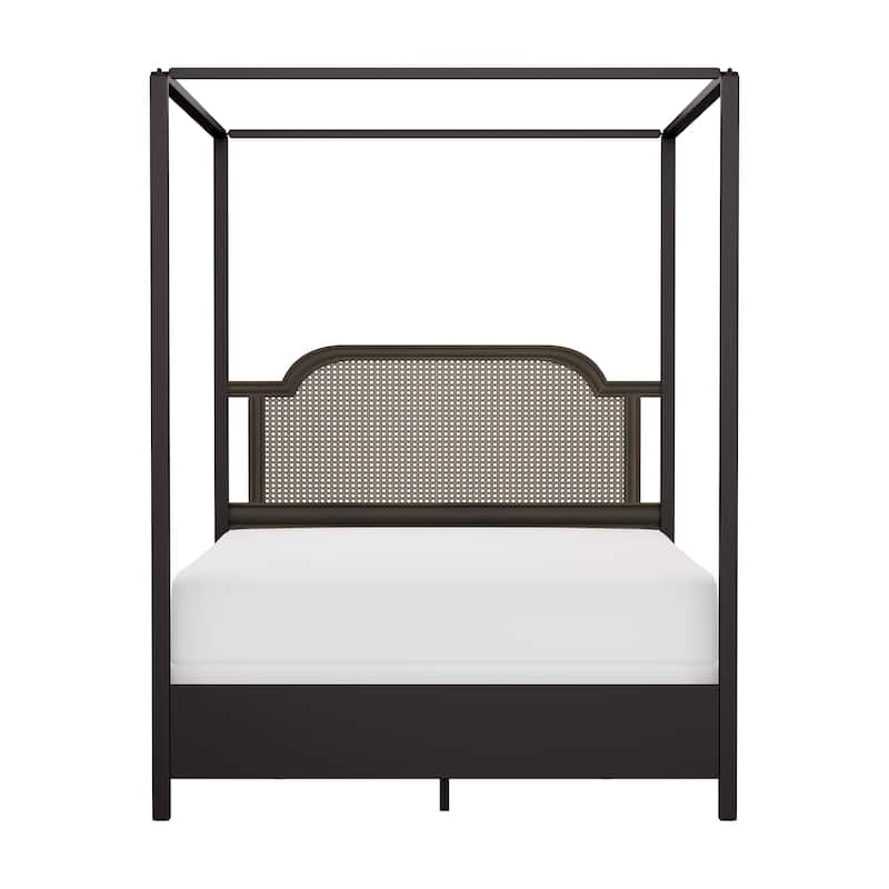 Hillsdale Furniture Melanie Wood and Metal Canopy Bed, Oiled Bronze