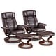 preview thumbnail 3 of 35, MCombo Set of 2 Swivel Recliner Chair with Wood Base and Ottoman