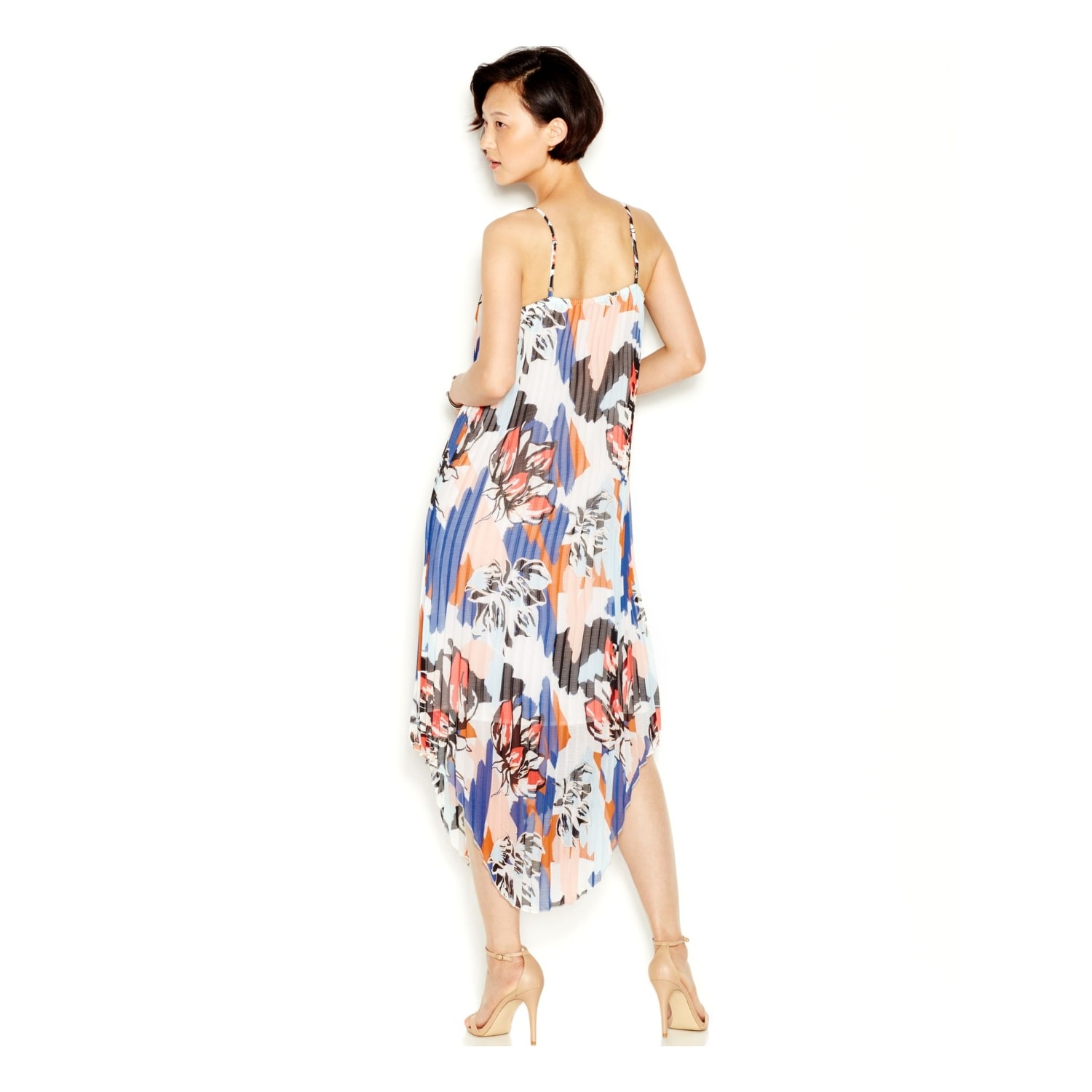 bar iii pleated maxi dress