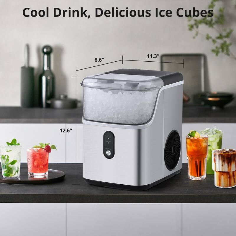Nugget Ice Maker Countertop Machine with Soft Chewable Ice