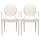 preview thumbnail 21 of 21, Set of 2 Dining Chair With Arms Molded Transparent Stacking Plastic For Home Restaurant Office Desk Kitchen White