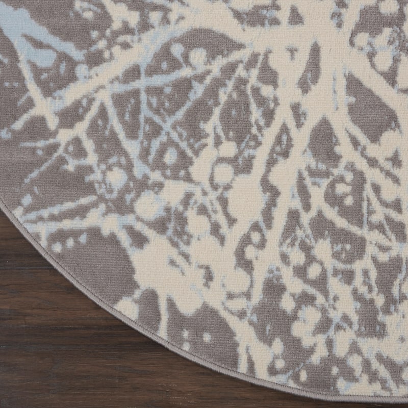 Nourison Jubilant Modern Botanical Abstract Grey Area Rug