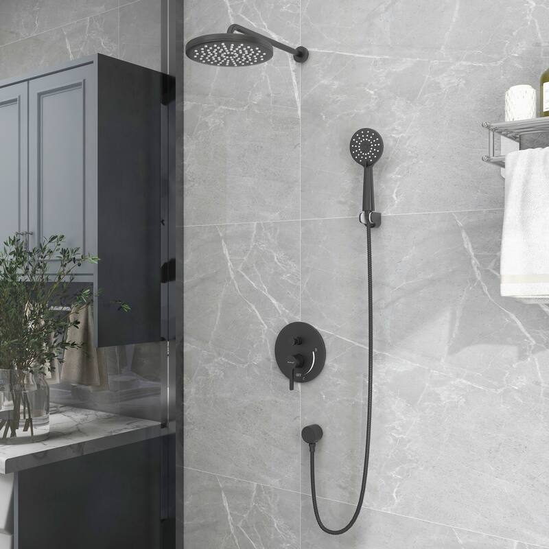 Matte Black 2-Spray Shower System with Handshower