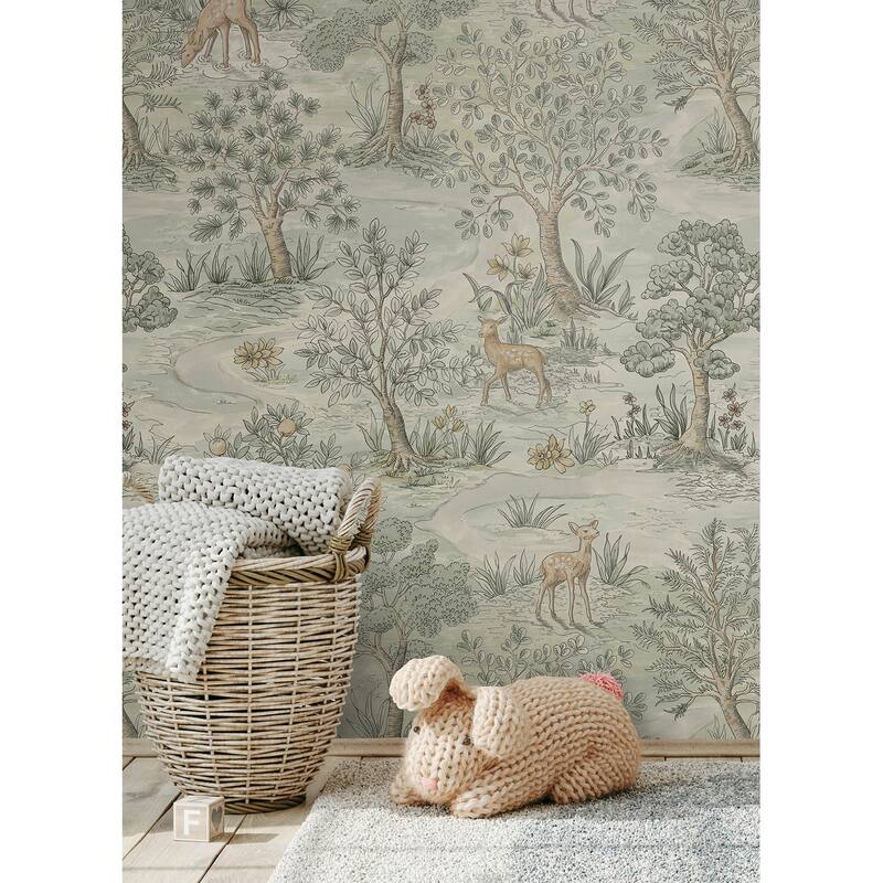 Chris Loves Julia x NuWallpaper Bramble Wintergreen Peel and Stick Wallpaper