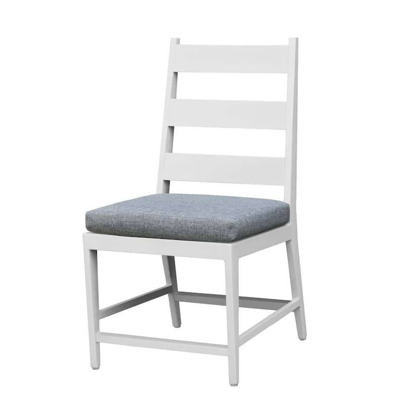 Nash Outdoor Aluminum Ladder Back Bar Stool, Buff (Set of 2)