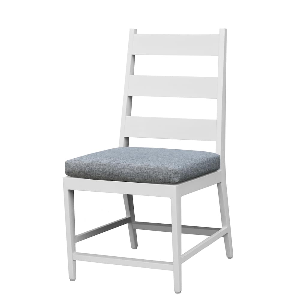 Nash Outdoor Aluminum Ladder Back Bar Stool, Buff (Set of 2)