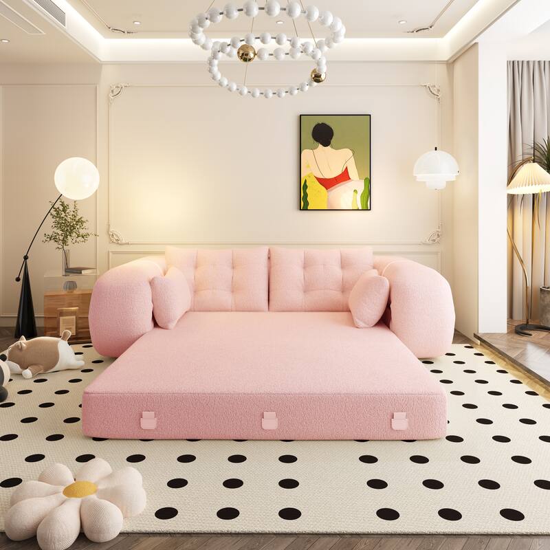 78.7″ Teddy 3-Seater Modular Sleeper Sofa with Convertible Lounge Design