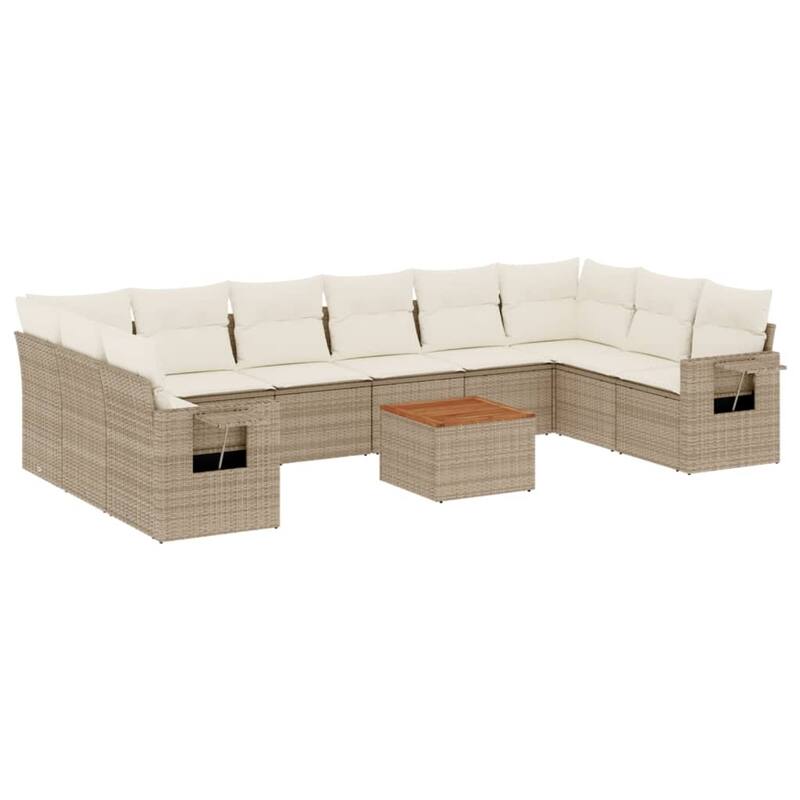 vidaXL Garden Sofa Set with Cushions Outdoor Sofa Set Corner Seat Poly Rattan