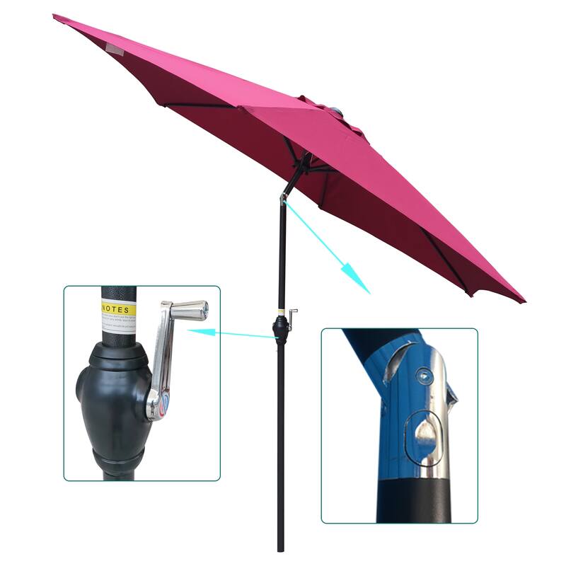 Amada 9-foot Steel Patio Umbrella with Tilt and Crank