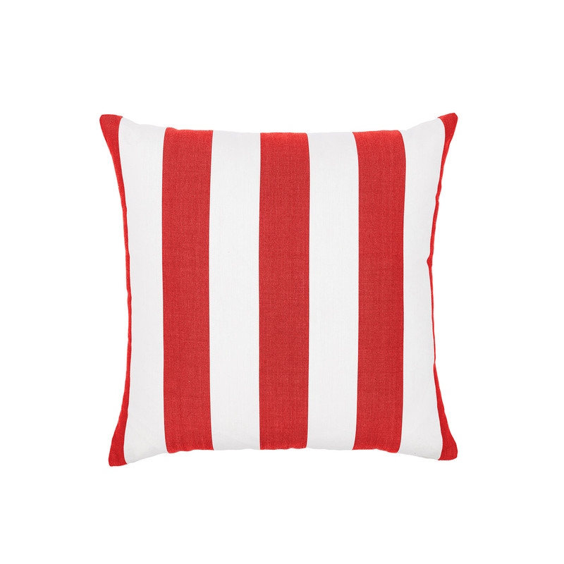 Sherry Kline Indoor/Outdoor Cabana Stripe 18" Knife Edge Set of 2 Filled Pillow - Red/White