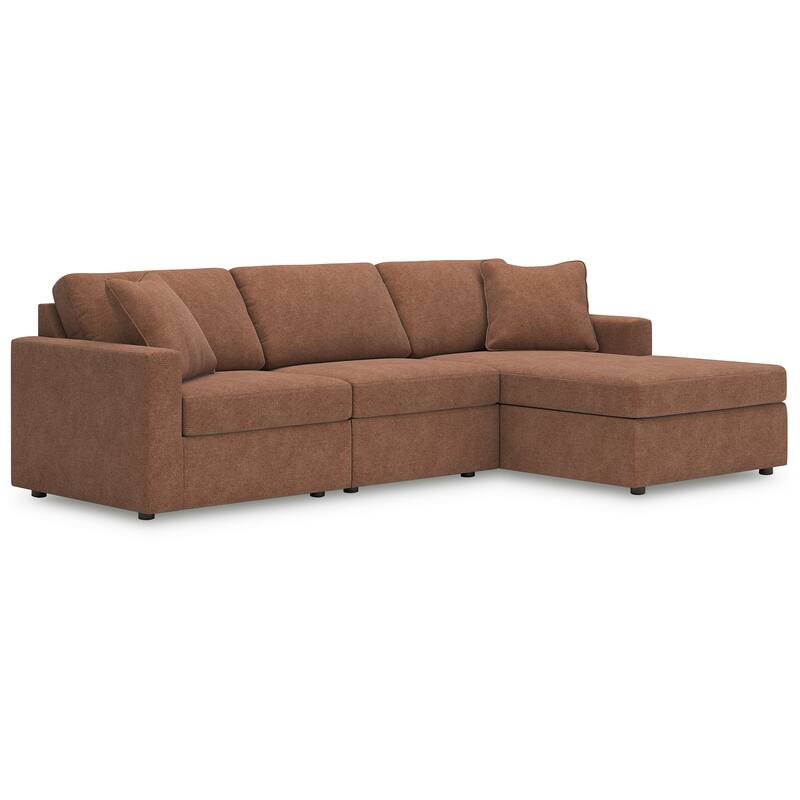 Signature Design by Ashley Modmax Orange 3-Piece Sectional with Chaise - 109" W x 68" D x 36" H - Right Facing