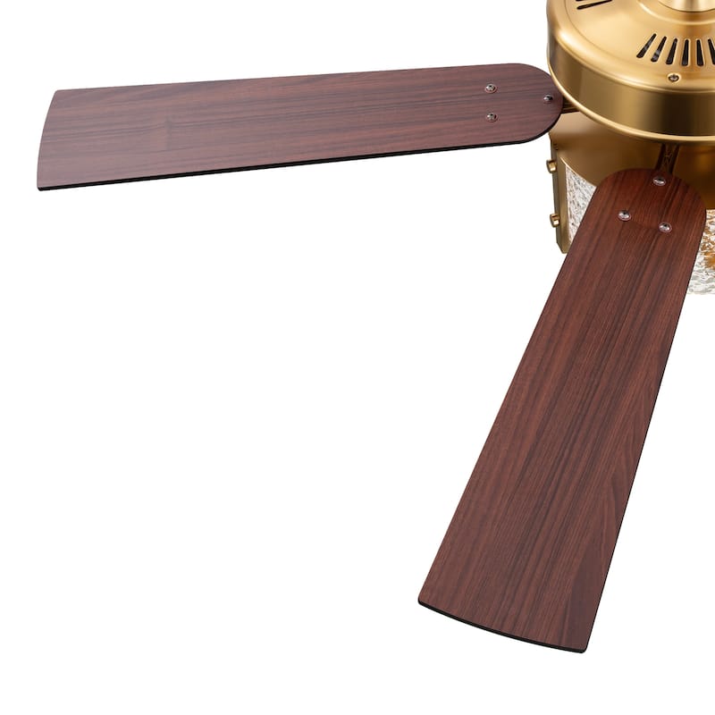 52" Reversible 5-Blade Caged Ceiling Fan with Light and Remote