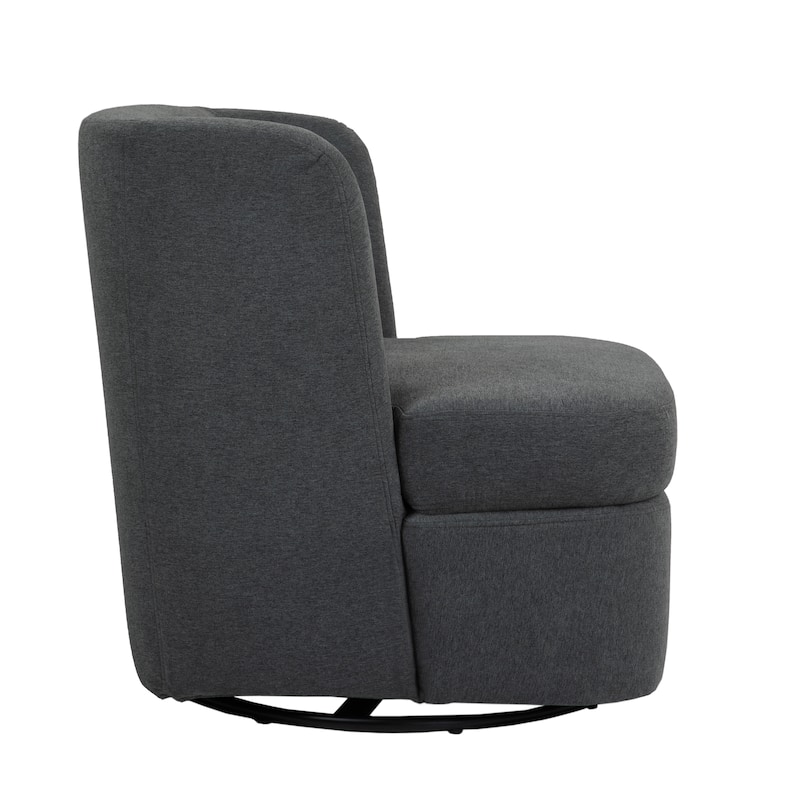Upholstered Swivel Barrel Accent Chair (Set of 2)