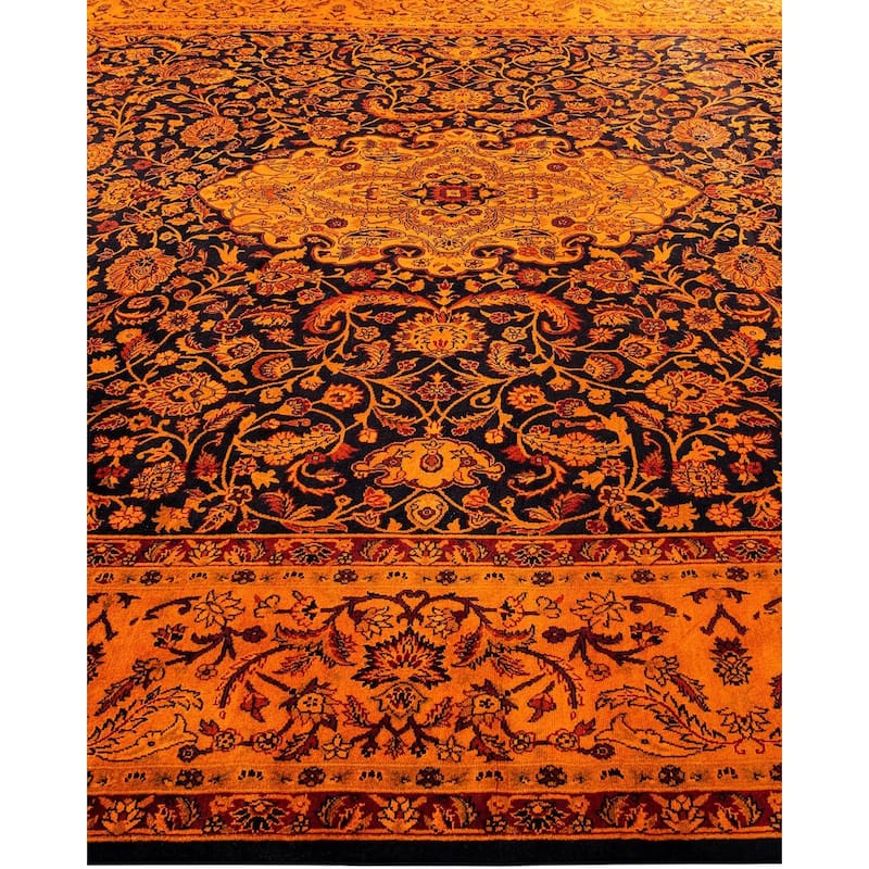 Fine Vibrance, One-of-a-Kind Hand-Knotted Area Rug - Orange, 9' 1" x 12' 2" - 9' 1" x 12' 2"
