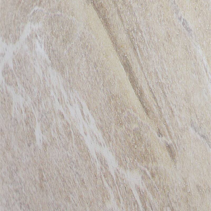 Table Lamp, Water Marble Ceramic and White Linen Shade, 17 Inch