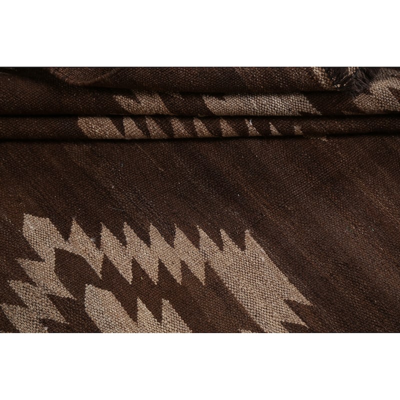 Natural Dye Tribal Geometric Oriental Kilim Area Rug Wool Flat-woven - 4'10" x 6'7"
