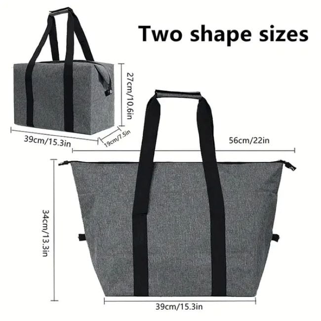 Extra Large Insulated Grocery Bag Foldable & Reusable 5.28 Gallon Cooler Tote