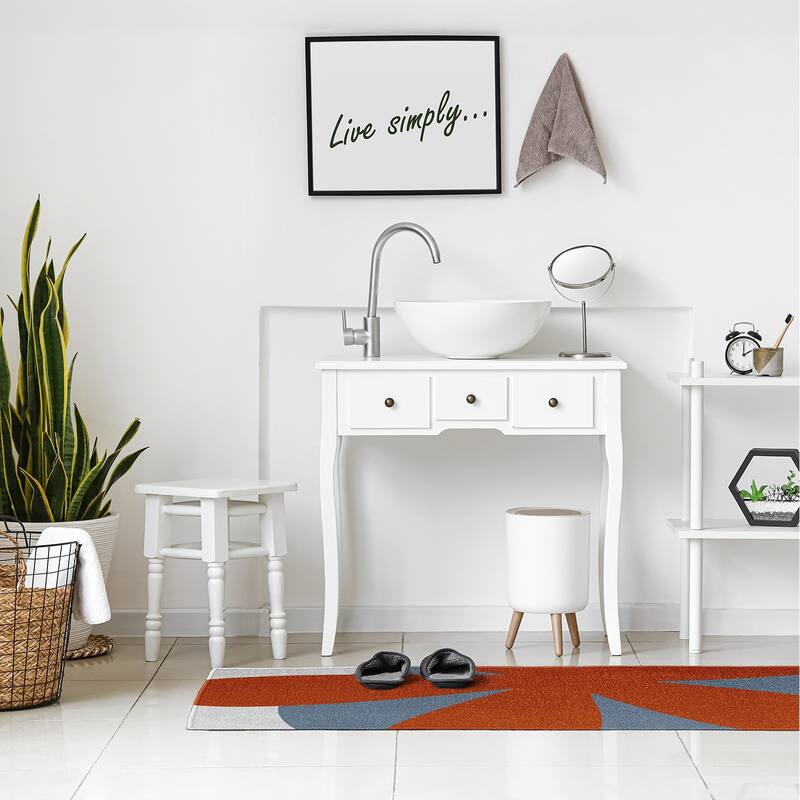 Bold Flower Modern & Contemporary Chenille Area Rug