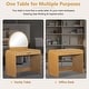 preview thumbnail 7 of 22, 39" Makeup Vanity Desk Bedroom Dressing Table with Curved Touch LED Light Makeup Mirror