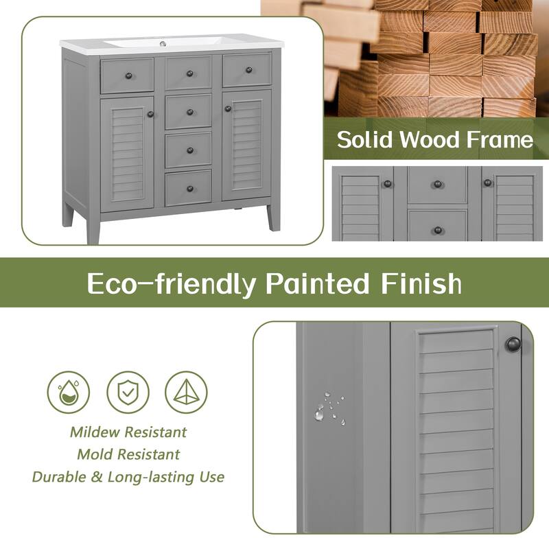 Modern Bathroom Vanity without Sink, Cabinet Base Only