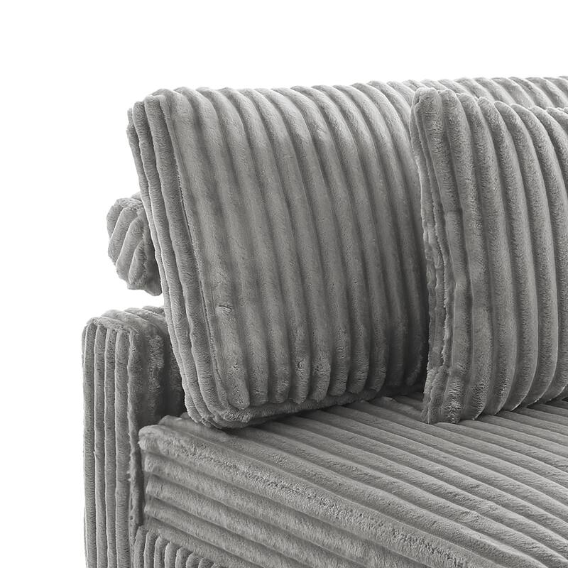 Plush Corduroy Modular Sectional Sofa Comfy Couch