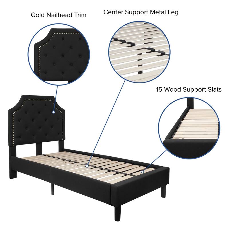 Arched Tufted Upholstered Platform Bed
