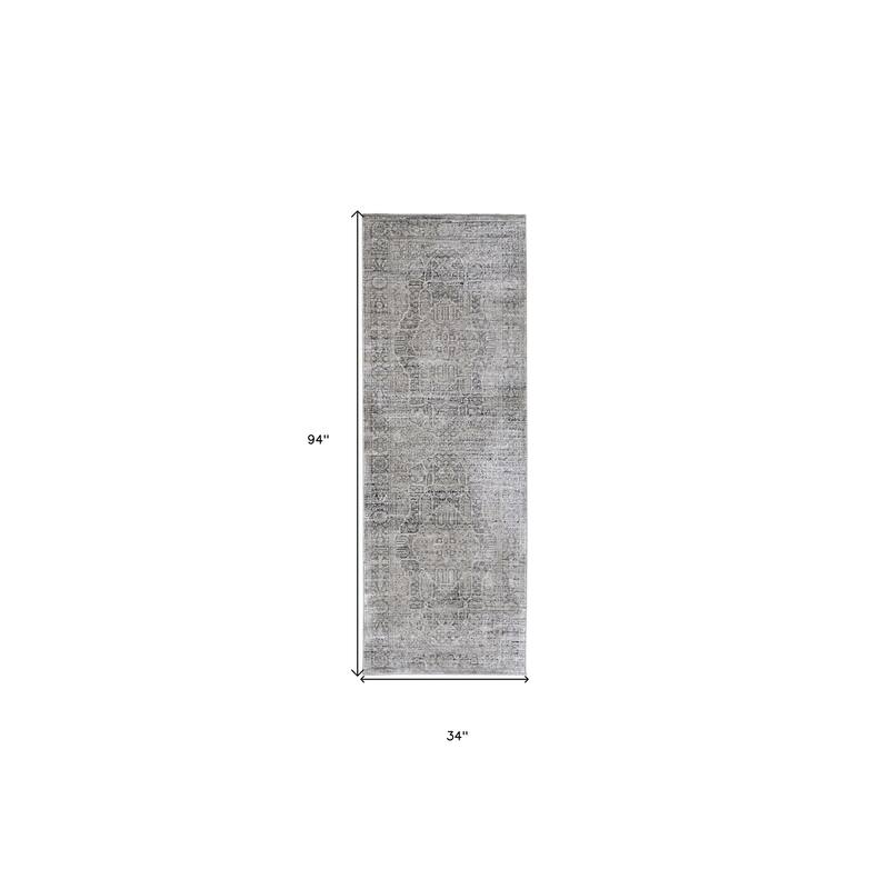 Woqis Power Loomed Distressed Floral Traditional Non Skid Durable Area Rug By HomeRoots - 8' Runner