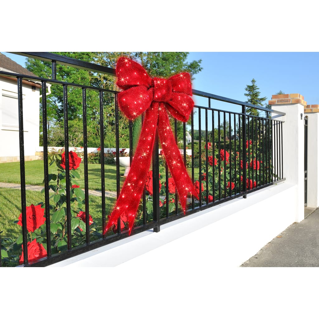 Lighted Red Bow In/Outdoor Christmas Decor