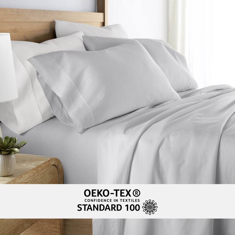 Becky Cameron Solid Brushed 300 Thread Count Cotton Sheet Set