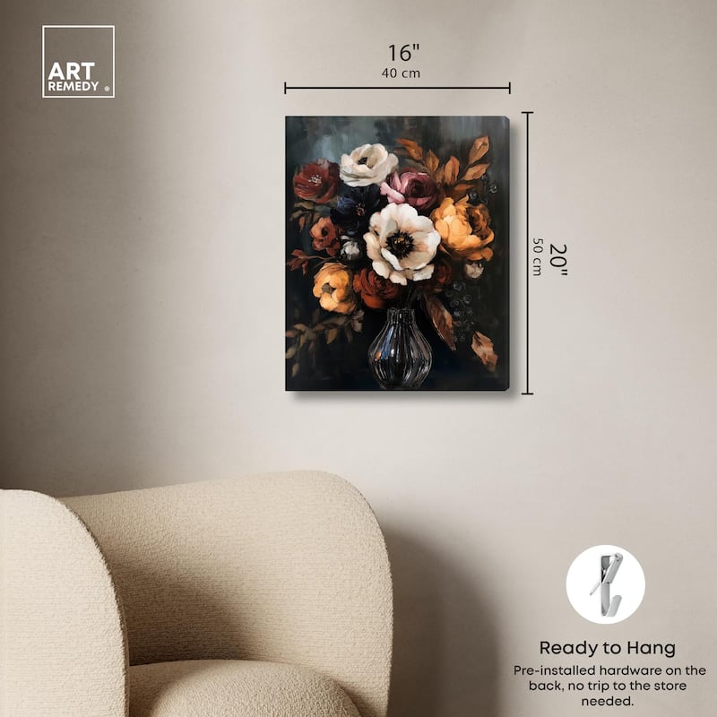 Velvet Night Bloom I Canvas by Art Remedy, Gallery Wrapped