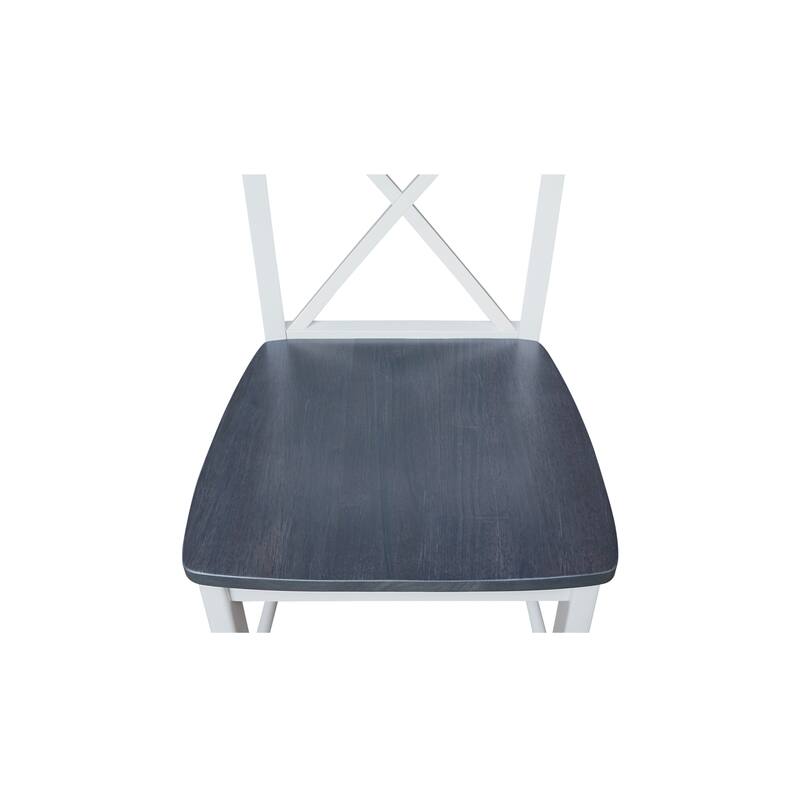International Concepts Solid Wood X-Back Stool