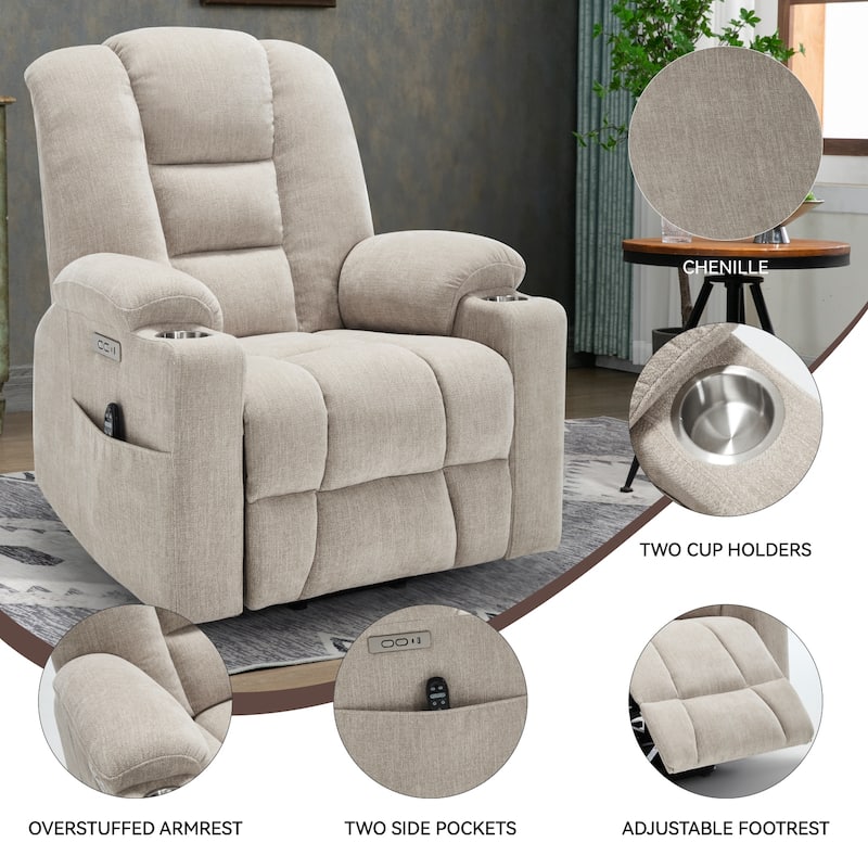 Power Lift Recliner Chair with Massage and Heat