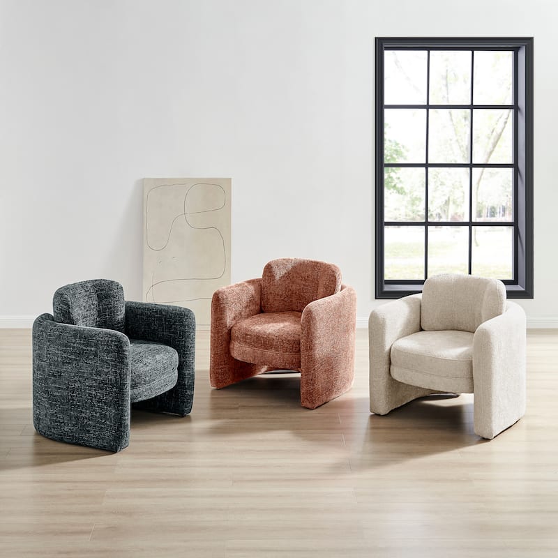 NPD Furniture Deryll Chenille Accent Arm Chair