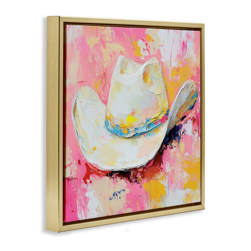 Stupell Painterly Brushed Cowgirl Hat Framed Floater Canvas Wall Art Design By Heidi Kuntz