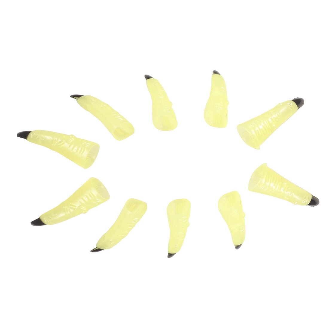 Shop Halloween Costume Glow In The Dark Witch Black Tips Finger Nail 10pcs Overstock 18460264