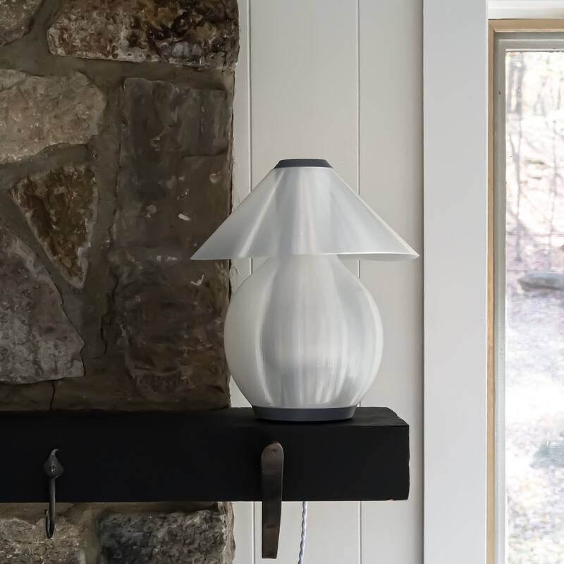 Gema 13" Modern Contemporary Plant-Based PLA 3D Printed Dimmable LED Table Lamp, by JONATHAN Y