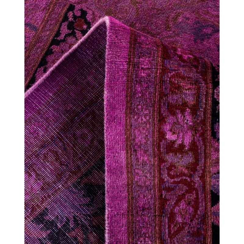 Overton Hand Knotted Wool Vintage Inspired Modern Contemporary Overdyed Pink Area Rug - 10' 0" x 11' 8"