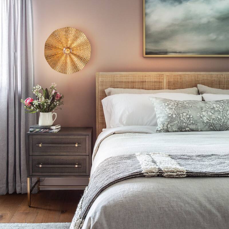 1-Light Farmhouse Black Gold Semi Flush Mount with Wave-edged Metal Shade - 13-in W x 3.5-in H