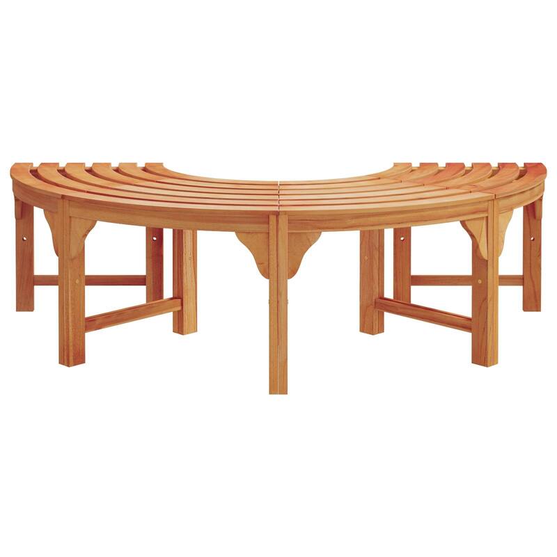 vidaXL Tree Bench Outdoor Patio Wooden Bench for Backyard Porch Park Wood