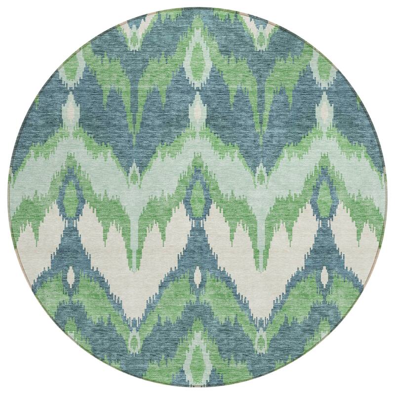 Machine Washable Indoor/ Outdoor Chantille Boho Ikat Rug