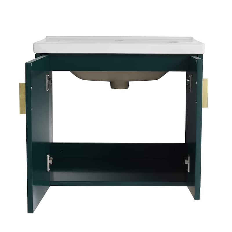 Bathroom Vanity With Sink In 24/28 Inch, Floating Bathroom Vanity With Soft Close Door