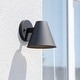 preview thumbnail 1 of 11, VAXCEL Smith Outdoor Wall Light, Metal Shade, Dark Sky Compliant, Use for Exterior Porch Patio Front Door or Garage 6.5-in W x 6.25-in H x 7.25-in D - Textured Black