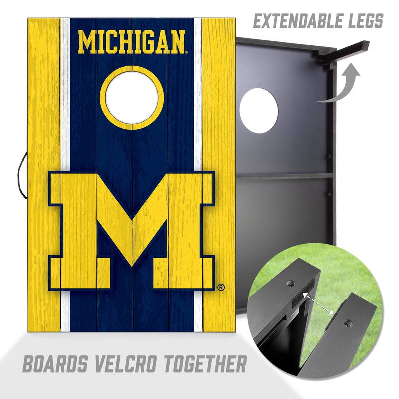 Michigan Wolverines NCAA Compact 2x3 Tailgate Cornhole Board Set